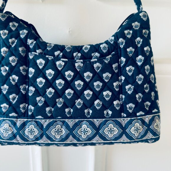 Vera Bradley Shoulder Bag 9x7in Retired Spring 2005 Nantucket Navy Pattern Blue - Picture 10 of 15